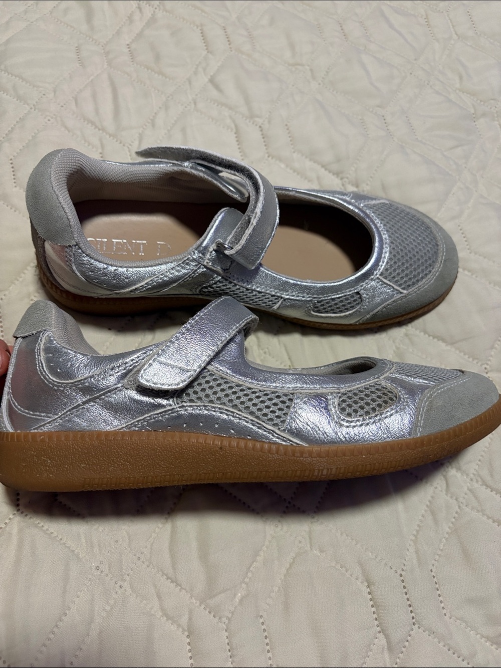 Anthropologie Silent D metallic Maryjane sneakers size 8
